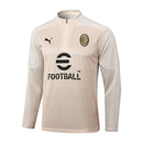 Conjunto AC Milan Zíper Curto Treino Bege